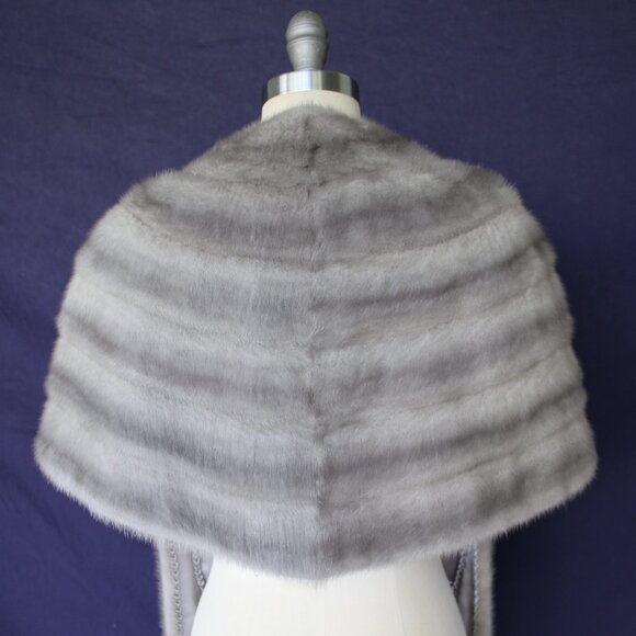 James Fong Fur Co.Vintage gray Mink fur stole wrap cape coat Jacket shawl - Picture 9 of 10